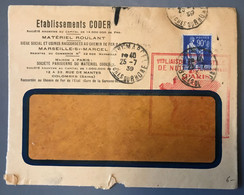 France, Enveloppe 1ere Liaison Postale De Nuit PARIS-MARSEILLE 25.7.1939 - (W1574) - 1921-1960: Période Moderne