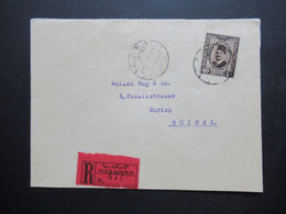 Ägypten Egypte 1937 Auslandsbrief Einschreiben Alexandria - Zürich Schweiz Mit Ankunftsstempel - Storia Postale