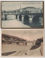 2 CPA - TORINO - Ponte Umberto - Ponte E Piazza Vittorio Emanuele - Ponti