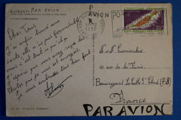 M10 FRANCE TERR. AFARS BELLE CARTE 1970 PAR AVION DJIBOUTI POUR BEAUREGARD FRANCE + AFFRANCHISSEMENT PLAISANT - Covers & Documents