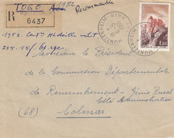 Env Affr Reco Y&T  Affr Y&T 1441  Obl MUNTZENHEIM Du 6.5.1965 Adressée à Colmar - Alsace Lorraine