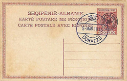 ALBANIA 1914 - Postal Card, Stationery Vlora 10 Qint "POSTE D'ALBANIE" - Albania