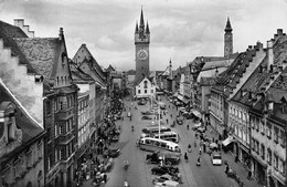 M012334 "STRAUBING-LUDWIGSPLATZ"ANIMATA,TORPEDONI E VEICOLI ANNI '50-VERA FOTO-CART  SPED 1958 - Straubing