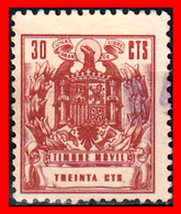 ESPAÑA SELLO 30 CENTIMOS TIMBRE MOVIL AÑO 1936-49 - Fiscales