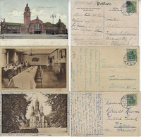 Germany 1913 3 Postcard Wiesbaden Central Station Greek Chapel Dining Room Institute Schrank Germania Stamp - Wiesbaden
