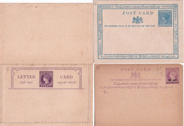 CEYLAN - ENTIERS POSTAUX - 2 CARTES + 1 CARTE-LETTRE TYPE VICTORIA NEUVES - Ceylan (...-1947)