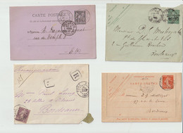 ENVELOPPES  -ENTIERS POSTAUX - CARTES  POSTALES  De FRANCE -  1895 - 1886- 1908--1907-1900... - Bigewerkte Envelop  (voor 1995)