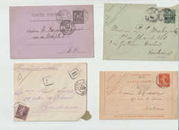 ENVELOPPES  -ENTIERS POSTAUX - CARTES  POSTALES  De FRANCE -  1895 - 1886- 1908--1907-1900... - Overprinted Covers (before 1995)