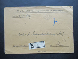 Feldpost 1917 KuK Militär Generalgouvernement In Montenegro Reko KuK Etappenpostamt Cetinje An Das Kriegsminsterium Wien - Lettres & Documents