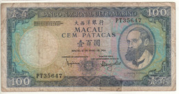 MACAO   100  Patacas  P61b    Dated 12.05.1984  ( Camilo Pessanha + Baia At Back ) - Macau