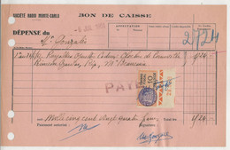 FISCAUX DE MONACO SERIE UNIFIEE  De 1949 N°6  10F Orange Coin Date Du 29 8 49 Le 6 Janvier 1951 - Revenue