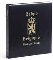 DAVO 2240 Luxe Binder Stamp Album Belgium First Day Sheets - Formato Grande, Fondo Negro