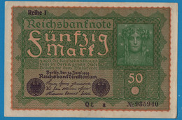 DEUTSCHES REICH 50 Mark  24.06.1919 Série QL A # 935940  P# 66 Reihe 1 - 50 Mark