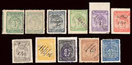 Valladolid - (x)/o - 1910 - 11 Valores "Arbitrio Municipal" Grande (5,10,25,50 Cént Y 1,2,3,5, 25 (dos Colores) 100 Pts) - Fiscales