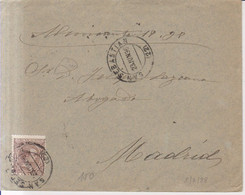 Año 1889 Edifil 219 Alfonso XIII Sobre Matasellos San Sebastian - Brieven En Documenten