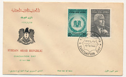 SYRIE - Enveloppe FDC "Evacuation Day" -  Damas - 17 Avril 1963 - Syrie