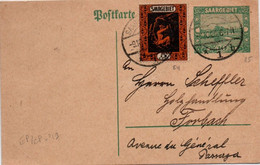 Postkarte N°19 - Saarbrucken 1923 - Ganzsache Entier Postal - Postwaardestukken