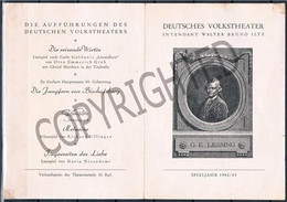 AUSTRIA, WW2 THEATER Program " DEUTCHES VOLKSTHEATER " 1942 - 1943 Johannesgasse, 4 Wien - Theatre