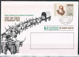 Rhodesia  FDC  Febuary 14th Of 1972 N6 In The Famous Figure Series: Dr Robert Moffat W / NOTES - Rhodesia Del Nord (...-1963)