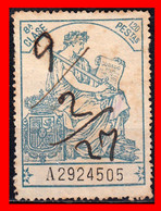 ESPAÑA  ( POLIZA FISCAL ) TIMBRE 8ª CLASE VALOR 1.20 PTAS.  NºA2924505 SERIE AÑO 1919-126 - EL ESCUDO MUESTRA LAS ARMAS - Fiscales