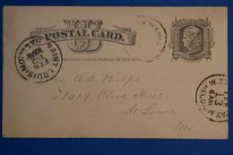 M12 ETATS UNIS BELLE LETTRE 1882 SAINT LOUIS  + AFFRANCHISSEMENT PLAISANT - Lettres & Documents