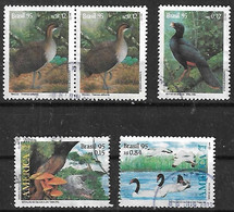1995 Brasil Fauna Pajaros-cisnes-hongos 5v. - Gebraucht