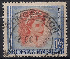 1954 RHODESIA / NYASALAND 1/3d ORANGE/BLUE SG10 " CONCESSION " DOUBLE CIRCLE STAMP - Rhodesia & Nyasaland (1954-1963)