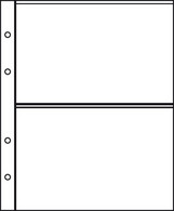 Lindner 5801 Crystal Clear Refill Pages With 2 Pockets - Pack Of 50 - Enveloppes Transparentes