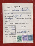 MARCHE DA BOLLO DELLA R.S.I. MISTA REGNO SU RICEVUTA D'AFFITTO  APRILE 1946 - Fiscale Zegels