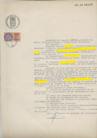 FISCAUX DE MONACO SERIE UNIFIEE  De 1949 N°6 10F ORANGE En Complémenr Sur Papier Timbre 90F Le  23 Janvier1957 - Fiscaux