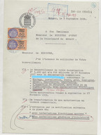 FISCAUX DE MONACO SERIE UNIFIEE  De 1949 N°12  50F Orange  2 Ex En Complément Sur Papier Timbré Le 3 Septembre 1959 - Fiscales