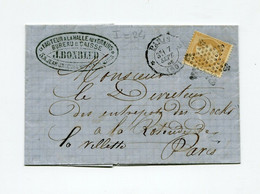!!! N°21 SUR LETTRE DE PARIS POUR PARIS OBL ETOILE MUETTE PARIS 60 -2 RRR COTE 1200€ - 1849-1876: Classic Period