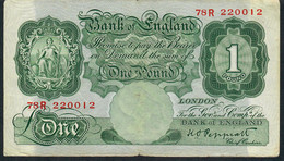 GREAT BRITAIN P369 1 POUND 1948 #78R PEPPIATT  VG - 1 Pond