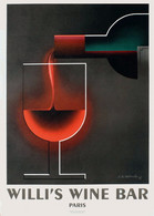 Magnifique Affiche Willi's Wine Bar - Par Adolphe CASSANDRE - TBE - Afiches