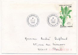 TAAF - Env. Aff 2,30 Cotula Plumosa - Obl Dumont D'Urville T. Adélie - T.A.A.F. - 25/02/1988 - Briefe U. Dokumente