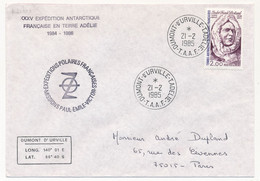 TAAF - Env. Aff 2,00 André Franck Liotard - Obl Dumont D'Urville T. Adélie - T.A.A.F. - 21/02/1985 - Cartas & Documentos