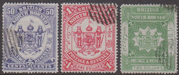 1888-1889. NORTH BORNEO. BRITISH NORTH BORNEO - Seal. 50 CENTS + 1 + 2 DOLLARS.  (MICHEL 35-37) - JF416332 - Non Classés