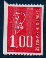 FR 1976  1.00 Fr Marianne De Becquet   N°YT 1895a  Timbre De Roulette   (** MNH) Avec Avec N° Rouge Au Verso - Roulettes