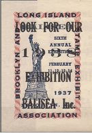 USA 1937  Long Island - Bloc For Balisea 6 Annual Stamp Exhibition, February 1937  With Overprint   Look For 1938 Exhibi - Cartoline Ricordo