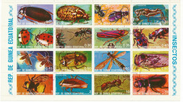 ÄQUATORIALGUINEA 1974 Insekten, 0.05 - 70 E. Gestempelter Kleinbogensatz (16 W.) - Guinea Ecuatorial