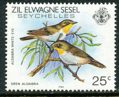 ÄUSSERE SEYCHELLEN 1983 Vögel 25 C Mehrfarbig, Albabra-Brillenvogel Postfrisch - Seychellen (1976-...)