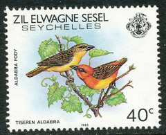 ÄUSSERE SEYCHELLEN 1983 Vögel 40 C Mehrfarbig, Aldabra-Erzweber Postfrisch - Seychelles (1976-...)