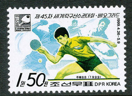 KOREA 1999 1W.50Ch. Tischtennis-Weltmeisterschaft Postfr ABART MISSING RED COLOR - Corea Del Nord