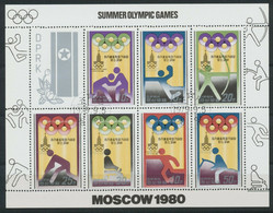 KOREA 1979 Olympische Sommerspiele Moskau‚80 Sportarten, VFU Kleinbogen - Corea Del Nord