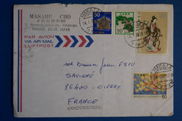 M14 JAPON BELLE LETTRE 1979 PAR AVION HAKATA  POUR CIVRAY FRANCE + AFFRANCHISSEMENT PLAISANT - Storia Postale