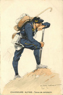 MILITAIRE UNIFORME  Chasseurs Alpins  Illustrateur Edmond LAJOUX - Uniformen