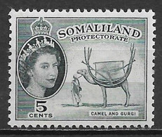 Somaliland Protectorate 1953. Scott #128 (M) Camel Carrying Somali House - Somaliland (Protectoraat ...-1959)