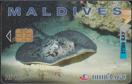 Maldiven - Chip -2..MLDGIA  Sting Ray - RF100 - GPT2 - Maldivas