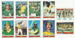1979 BASEBALL CARDS TOPPS – OAKLAND ATHLETICS A’S – MLB - MAJOR LEAGUE BASEBALL - Verzamelingen