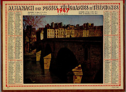 CALENDRIER GF 1947 - Le Pont Marie, Imprimeur Oller Puteaux (calendrier Double) - Grand Format : 1941-60